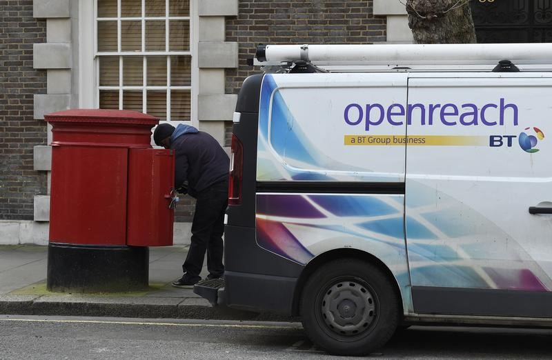 © Reuters. A BT Openreach van is seen parked in central London