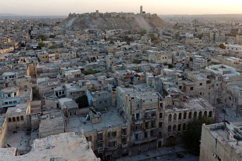 © Reuters. Vista aérea da cidade síria de Aleppo