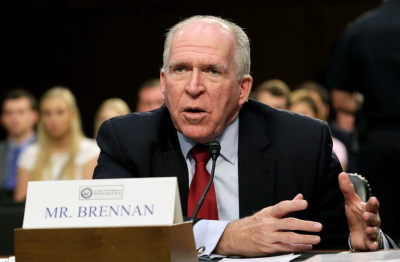 © Reuters. Brennan testifies before the Senate Intelligence Committee hearing on "diverse mission requirements in support of our National Security", in Washington