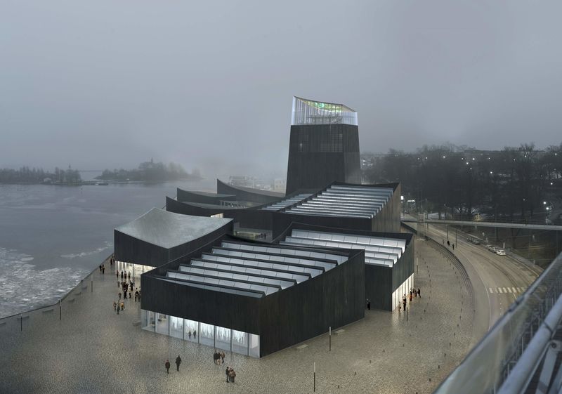 © Reuters. An undated artist's rendering shows a design of a planned new Guggenheim museum in Helsinki