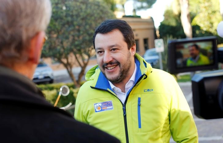 © Reuters. Matteo Salvini durante l'intervista con Reuters