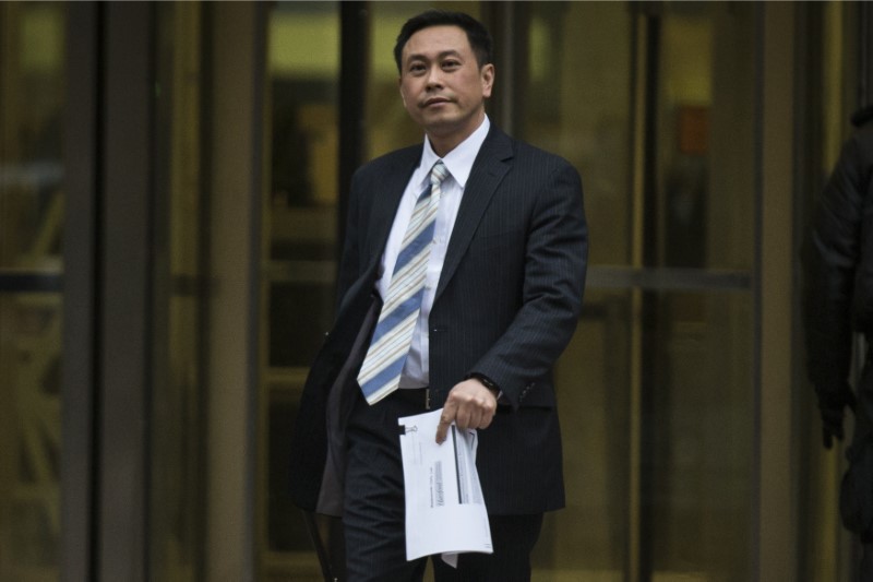 © Reuters. Defendant Wing Chau exits the Jacob Javits Federal building in New York