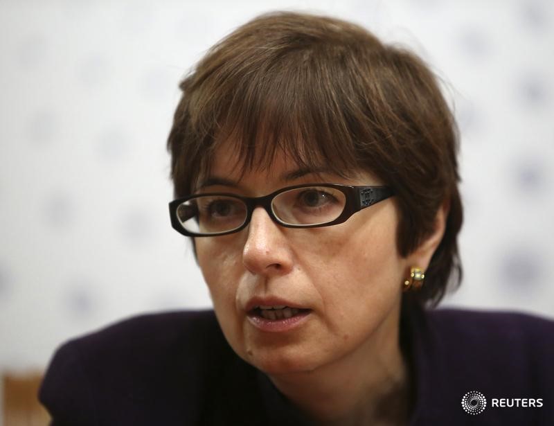 © Reuters. Первый зампред ЦБР Ксения Юдаева на Саммите Рейтер в Москве