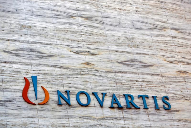 © Reuters. A Novartis logo is pictured on its headquarters building in Mumbai