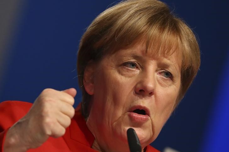 © Reuters. Merkel faz discurso em Essen