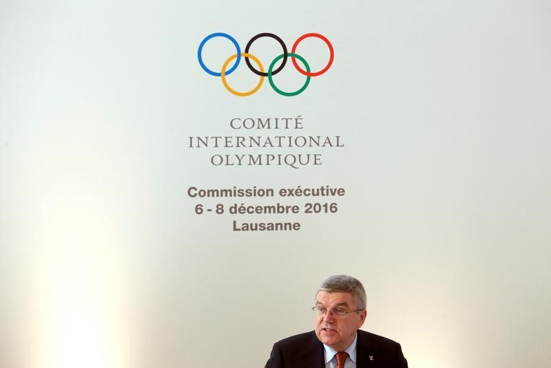 © Reuters. IOC President Bach attends an Executive Board meeting in Lausanne