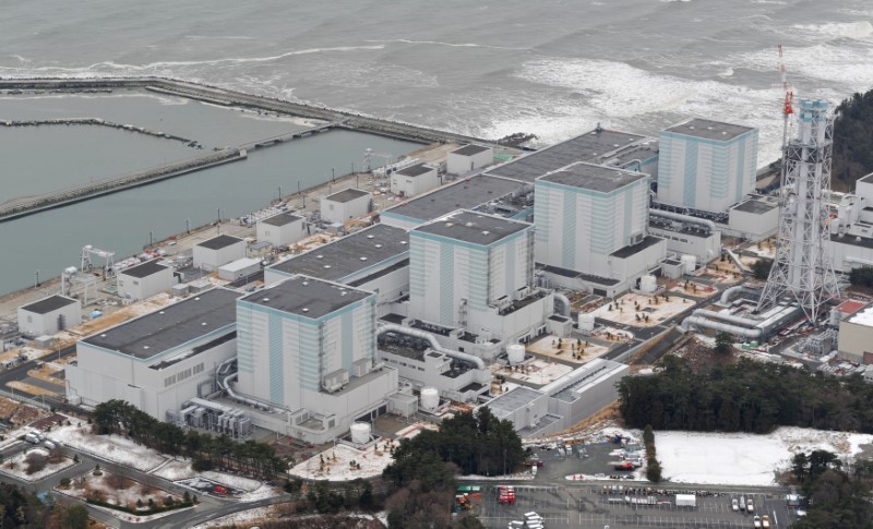 © Reuters. An aerial view shows Tokyo Electric Power Co.'s Fukushima Daini nuclear power plant in Naraha town, Fukushima prefecture, Japan