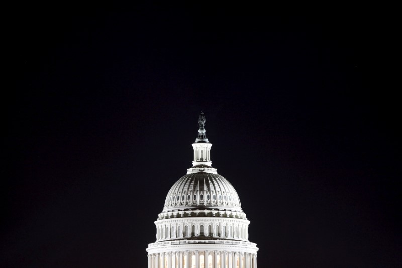 © Reuters. File general view of the U.S. Capitol dome in the pre-dawn darkness in Washington