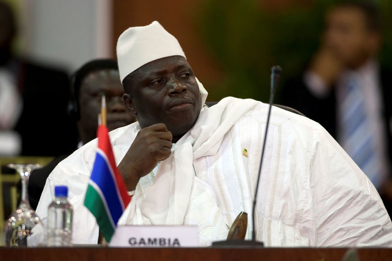 © Reuters. Gambia's President Jammeh attends the plenary session of the Africa-South America Summit on Margarita Island