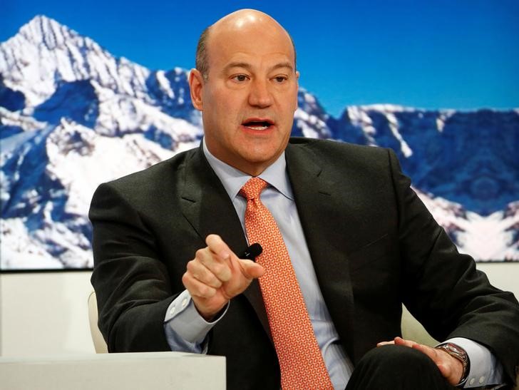 © Reuters. File picture of Goldman Sachs President and COO Cohn speaking at the Ending the Experiment event in the Swiss mountain resort of Davos