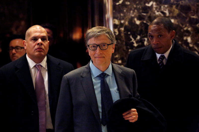 © Reuters. Businessman Bill Gates exits through the lobby at Trump Tower in Manhattan, New York City