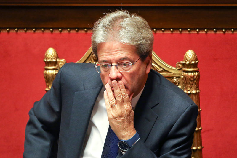 © Reuters. Premiê italiano, Paolo Gentiloni, no Senado, em Roma