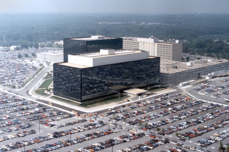 © Reuters. An undated aerial handout photo shows the National Security Agency headquarters building in Fort Meade, Maryland