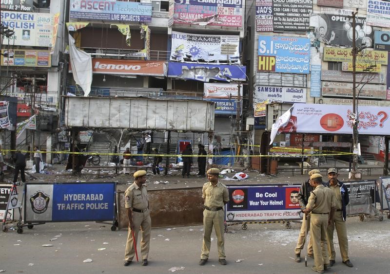 © Reuters. الإعدام لخمسة رجال في الهند في تفجيرات حيدر آباد