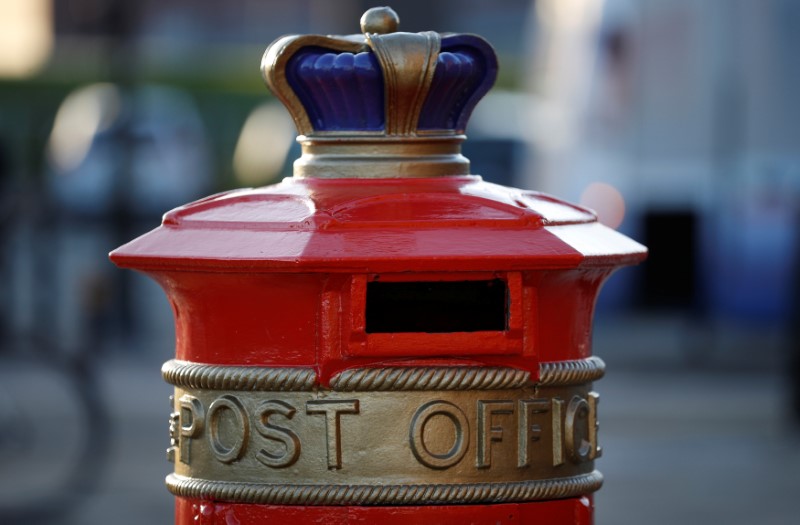 © Reuters. An ornate Royal Mail post box with Post Office written on it in Liverpool