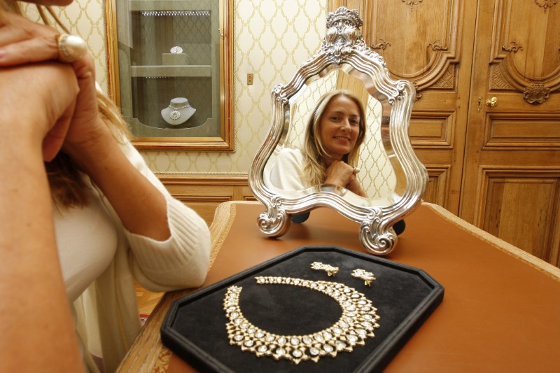 © Reuters. Maria Christina Buccellati, head of communication of jewellery house Buccellati, poses in her office in Paris