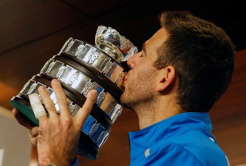 © Reuters. Argentino Del Potro se perderá Abierto de Australia, elegido mejor jugador Copa Davis 2016