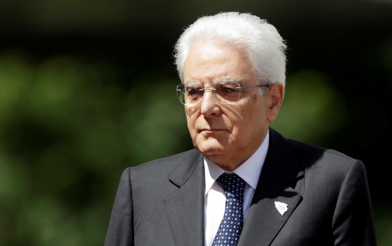 © Reuters. FILE PHOTO: Mattarella arrives for the Brdo-Brioni Process meeting in Sarajevo