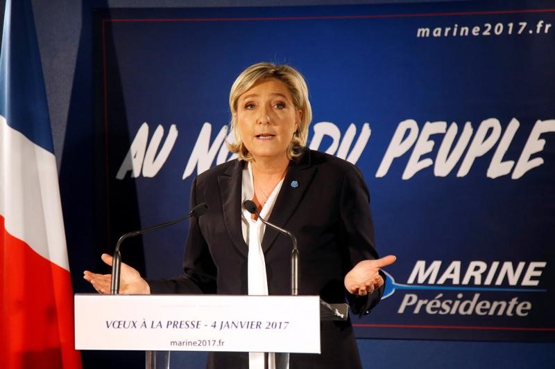 © Reuters. Candita presidencial francesa pela Frente Nacional, Marine Le Pen