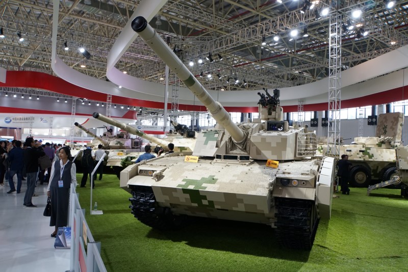 © Reuters. A VT5 lightweight main battle tank is on display at Airshow China in Zhuhai