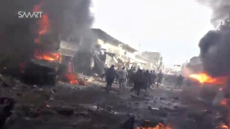 © Reuters. عشرات القتلى في انفجار شاحنة وقود بمدينة أعزاز السورية