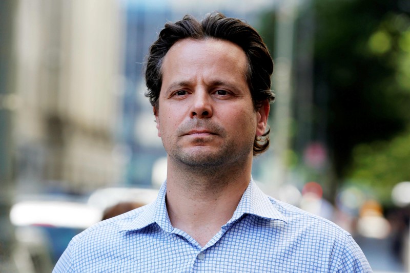 © Reuters. Stefan Lumiere departs Federal Court after a hearing following his arrest in New York