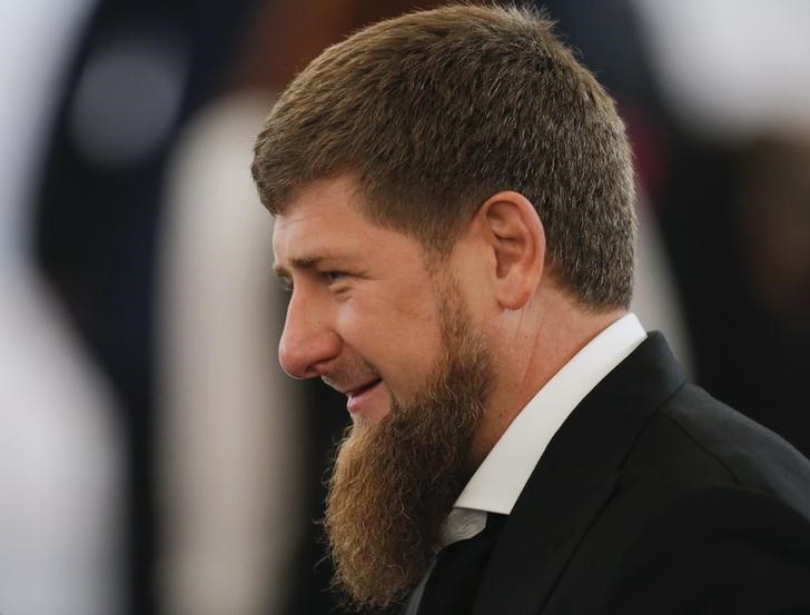 © Reuters. Head of Russia's Chechnya Kadyrov waits before annual state of nation address attended by Russian President Putin at Kremlin in Moscow