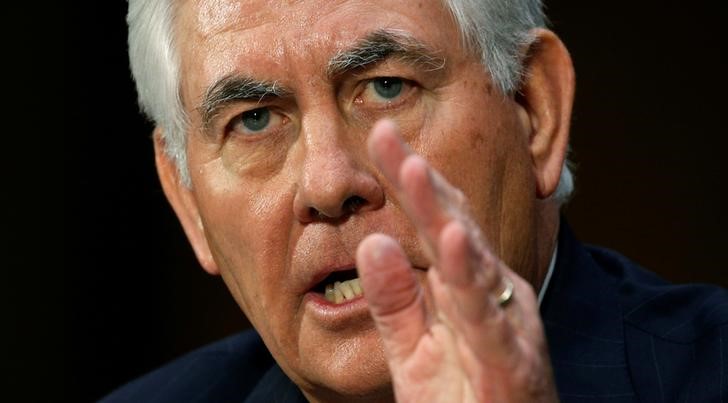 © Reuters. Rex Tillerson depõe ao Senado durante audiência de confirmação no Senado dos EUA