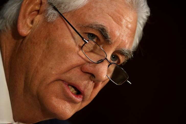 © Reuters. Rex Tillerson durante audiência de confirmação no Senado dos EUA