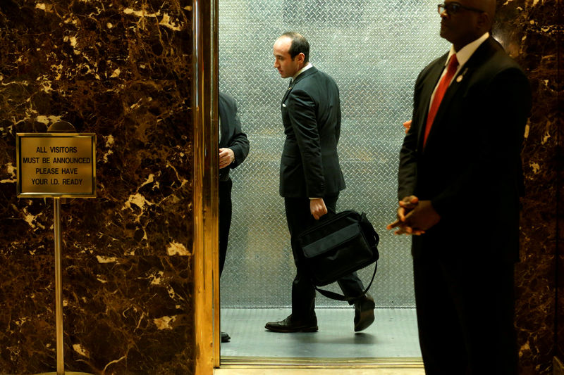 © Reuters. File photo of Miller arriving for meetings at Trump Tower in New York City