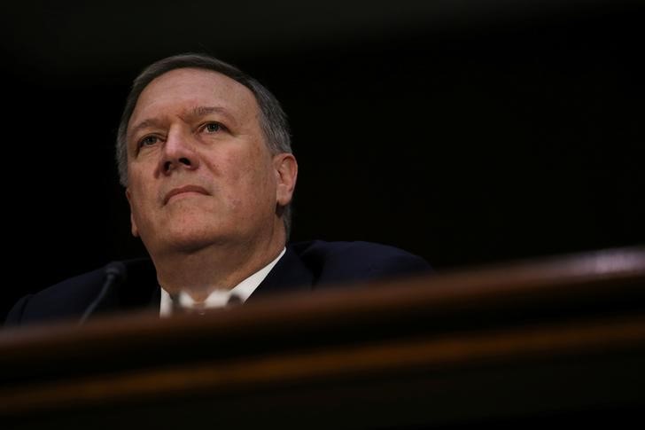 © Reuters. Indicado a diretor da CIA,  Mike Pompeo, durante audiência no Congresso dos EUA