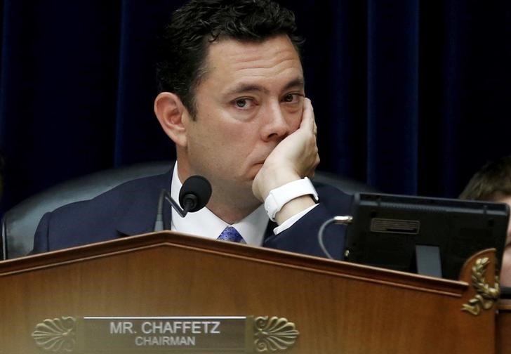 © Reuters. House Oversight and Government Reform Chairman Chaffetz listens during committee hearing on Capitol Hill in Washington