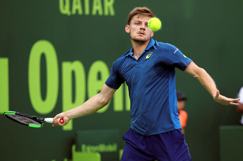 © Reuters. Tennis - Qatar Open - Men's Singles - David Goffin of Belgium v Fernando Verdasco of Spain