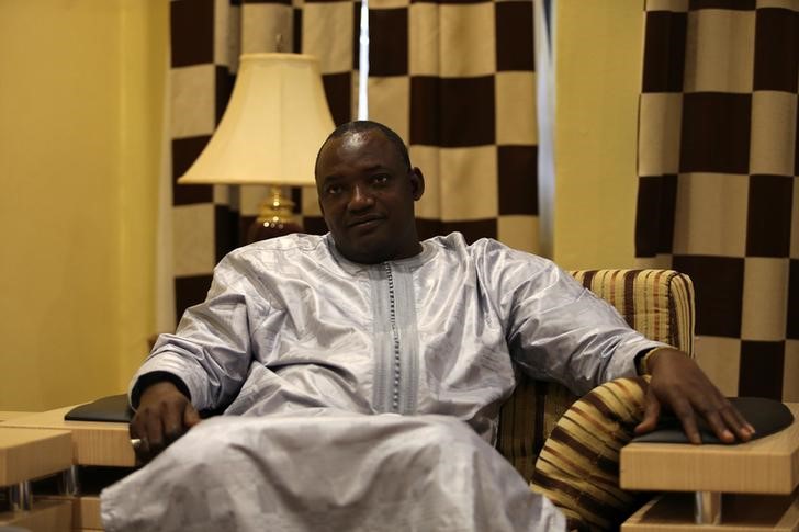 © Reuters. Gambia's president-elect Adama Barrow is seen during an exclusive interview with Reuters in Banjul