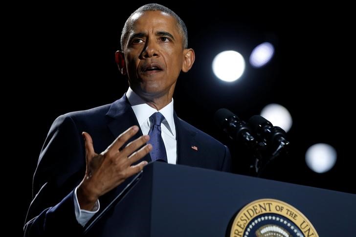 © Reuters. Obama delivers his farewell address in Chicago