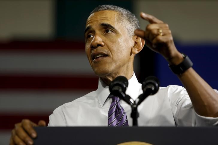 © Reuters. Obama delivers remarks about health insurance marketplace enrollments and the Affordable Care Act, commonly known as Obamacare, in Milwaukee, Wisconsin