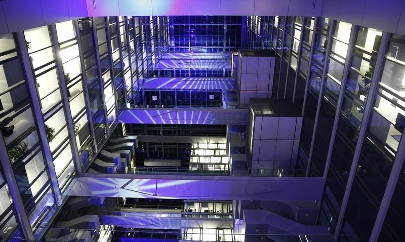 © Reuters. Picture shows the inside of the new Deutsche Boerse Group headquarters in Eschborn