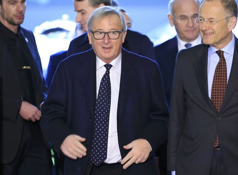 © Reuters. European Commission President Juncker arrives for the Conference on Cyprus at the UN in Geneva