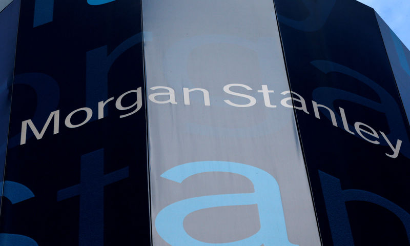 © Reuters. FILE PHOTO - Corporate logo of financial firm Morgan Stanley in New York, New York
