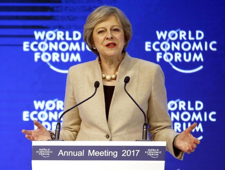 © Reuters. Premiê britânica May faz discurso em Davos