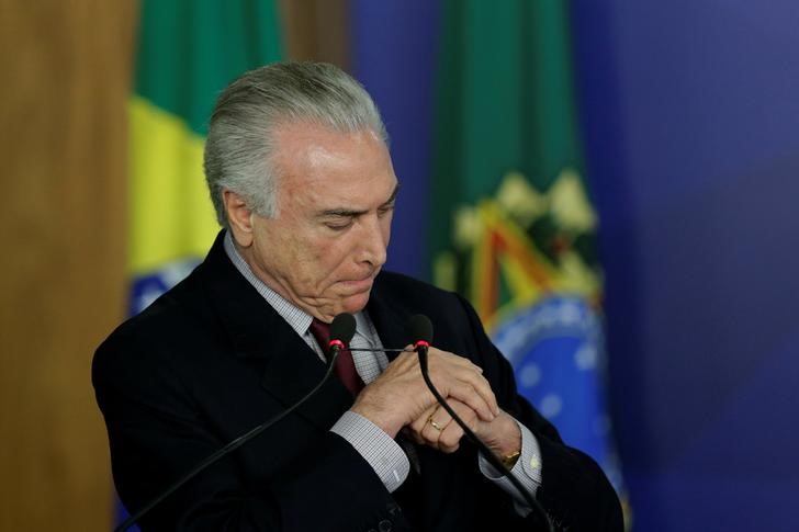 © Reuters. Temer durante evento no Palácio do Planalto