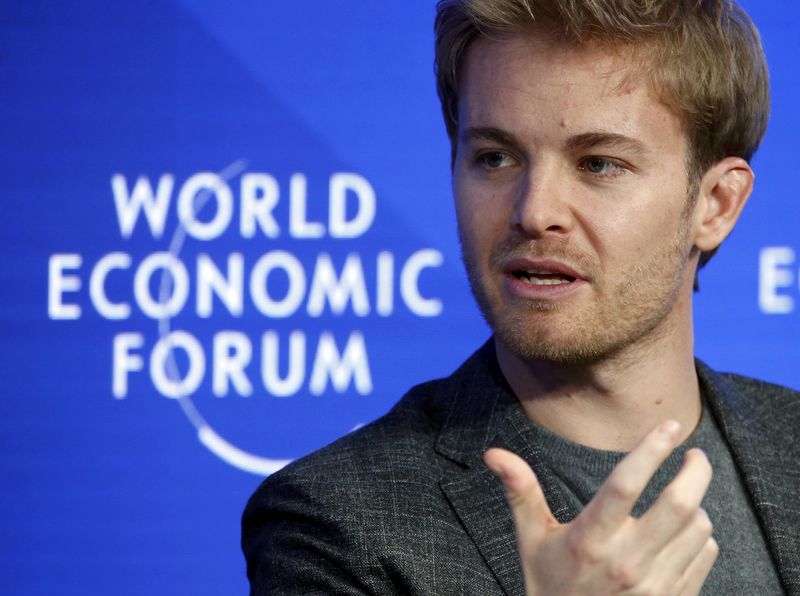 © Reuters. Former Formula One driver Rosberg of Germany attends the WEF annual meeting in Davos