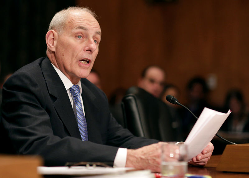 © Reuters. Retired General Kelly testifies before a Senate Homeland Security and Governmental Affairs Committee confirmation hearing on Kelly’s nomination to be Secretary of the Department of Homeland Security on Capitol Hill in Washington.