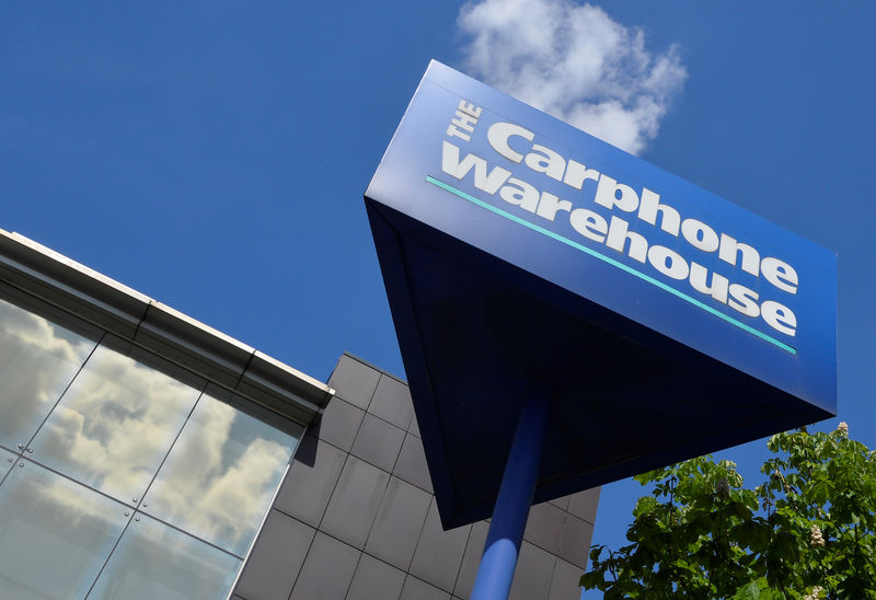 © Reuters. FILE PHOTO -  The headquarters of Carphone Warehouse is seen in west London