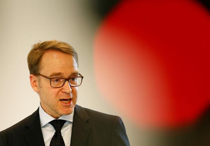 © Reuters. German Bundesbank President Jens Weidmann speaks during the G20 Germany 2017 Conference in Wiesbaden