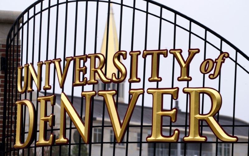 © Reuters. A sign is seen at the University of Denver in Denver