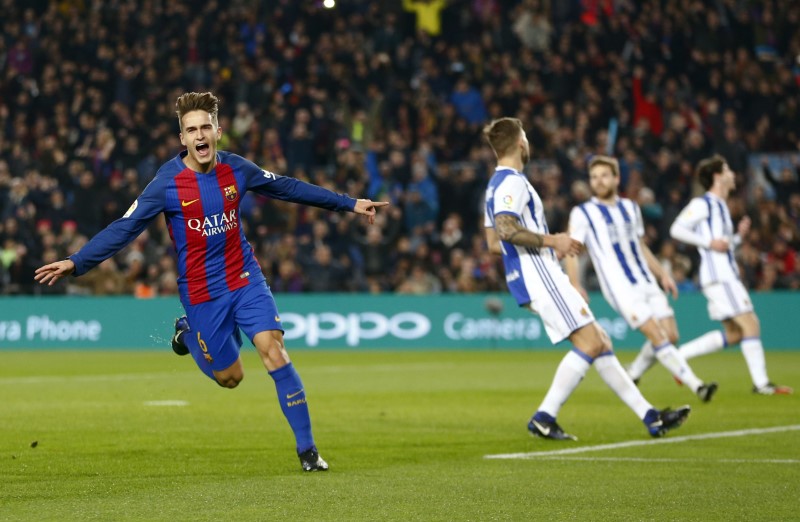 © Reuters. El Barça golea a la Real Sociedad y pasa a semifinales en la Copa del Rey