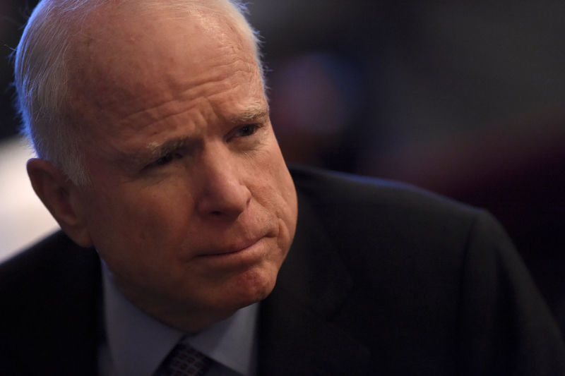 © Reuters. U.S. Senator John McCain is interviewed during the 2017 "Congress of Tomorrow" Joint Republican Issues Conference in Philadelphia, Pennsylvania, U.S.