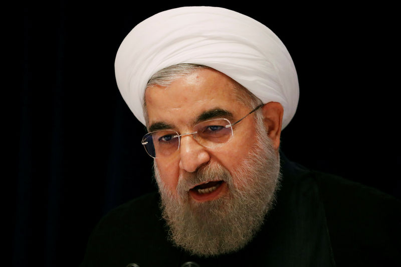 © Reuters. FILE PHOTO: Iranian President Hassan Rouhani speaks at a news conference near the United Nations General Assembly in the Manhattan borough of New York