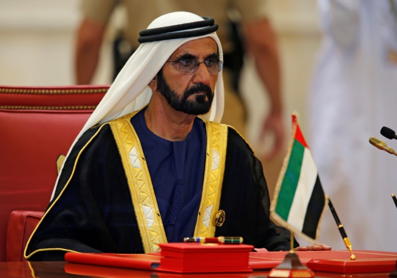 © Reuters. United Arab Emirates PM Mohammed bin Rashid Al Maktoum attends the GCC 37th Summit in Manama
